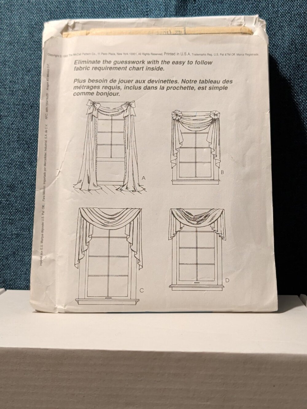 Vintage 1995 McCalls 8078 Home Dec In A Sec Window Treatment Swag Valance UNCUT - Picture 16 of 16